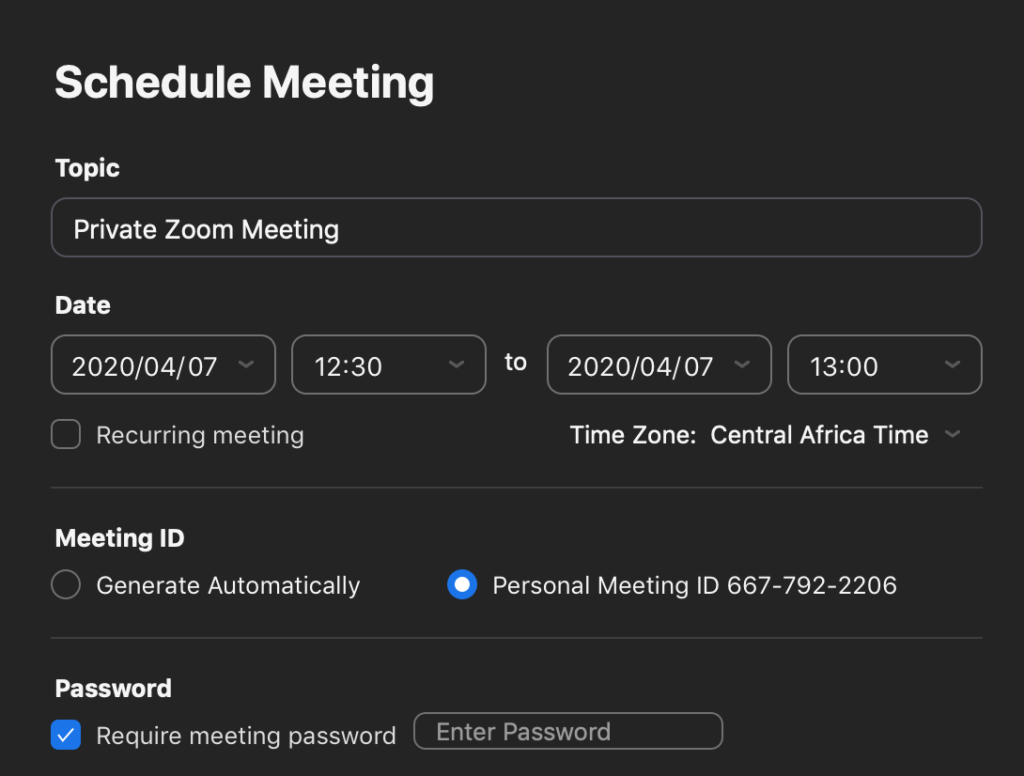 is ther ea way to save zoom meeting id