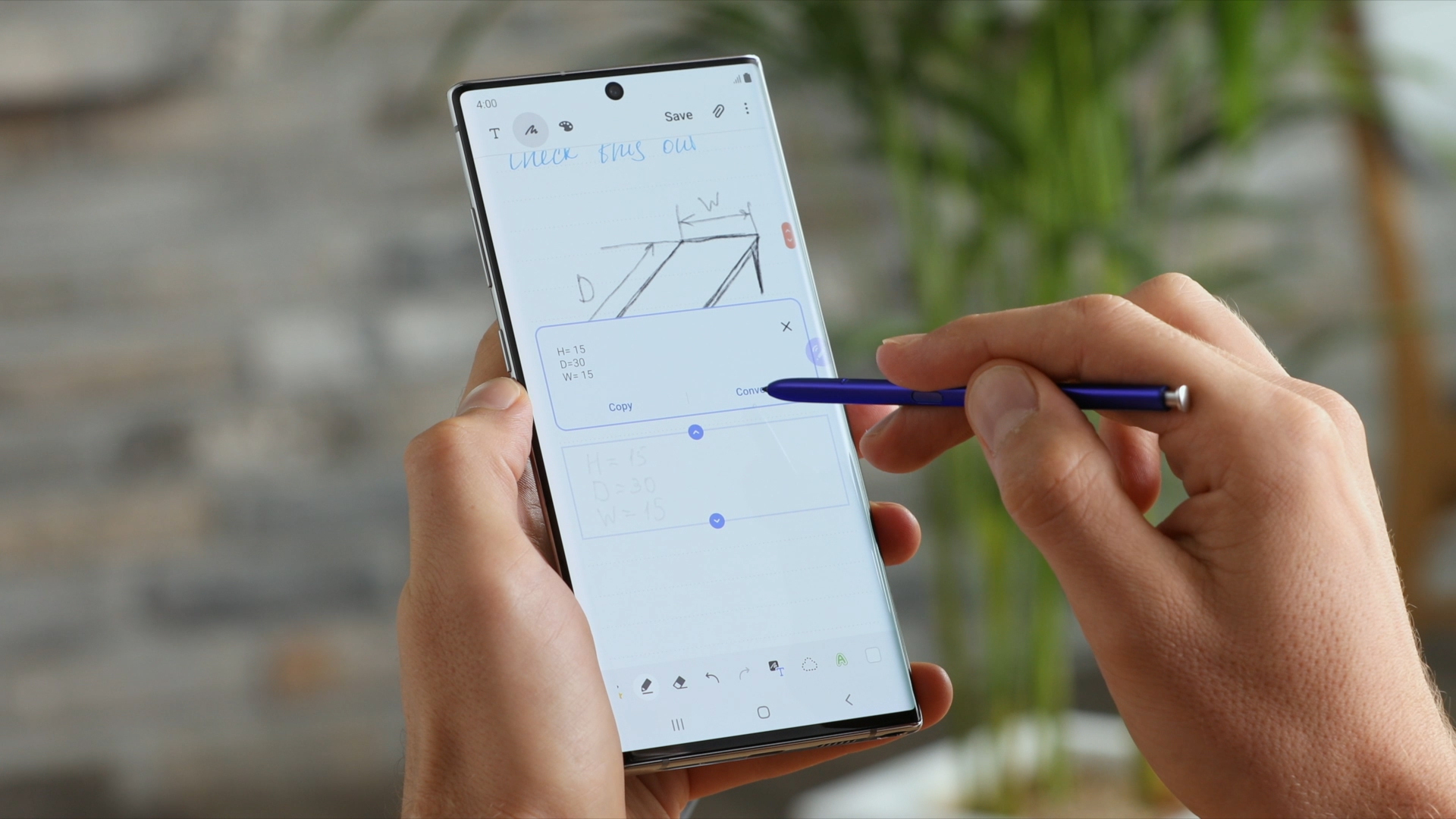 Use your Samsung Galaxy Note 10 to make notes and transfer to your