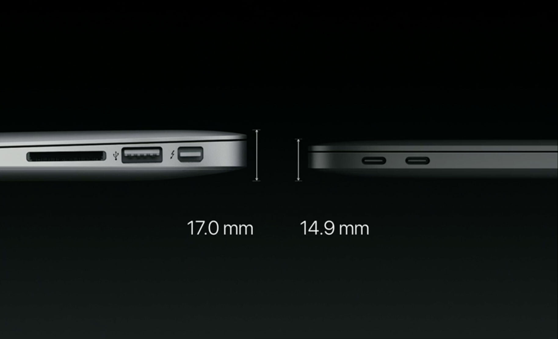 MacBook Air 13in on the left, 13in MacBook Pro on the right