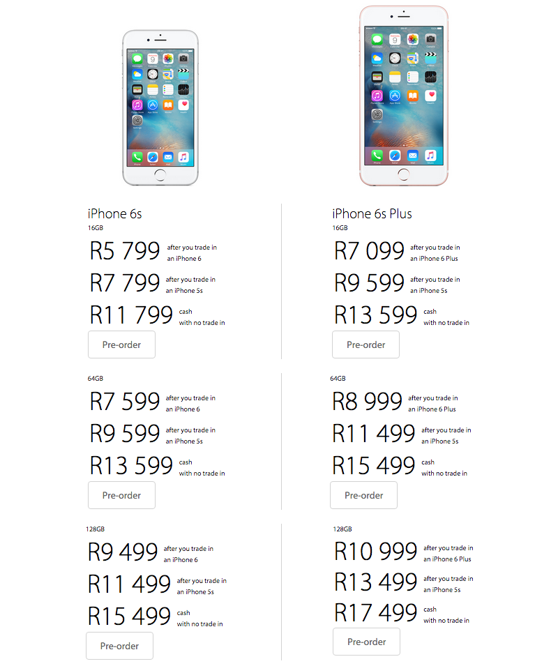 MyiStore iPhone 6s pricing