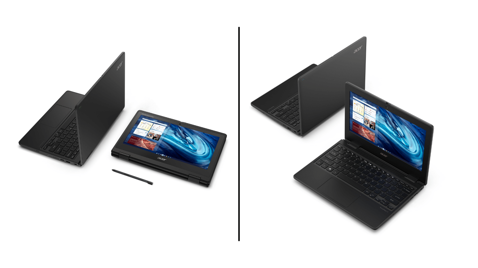Acer Travelmate side-by-side