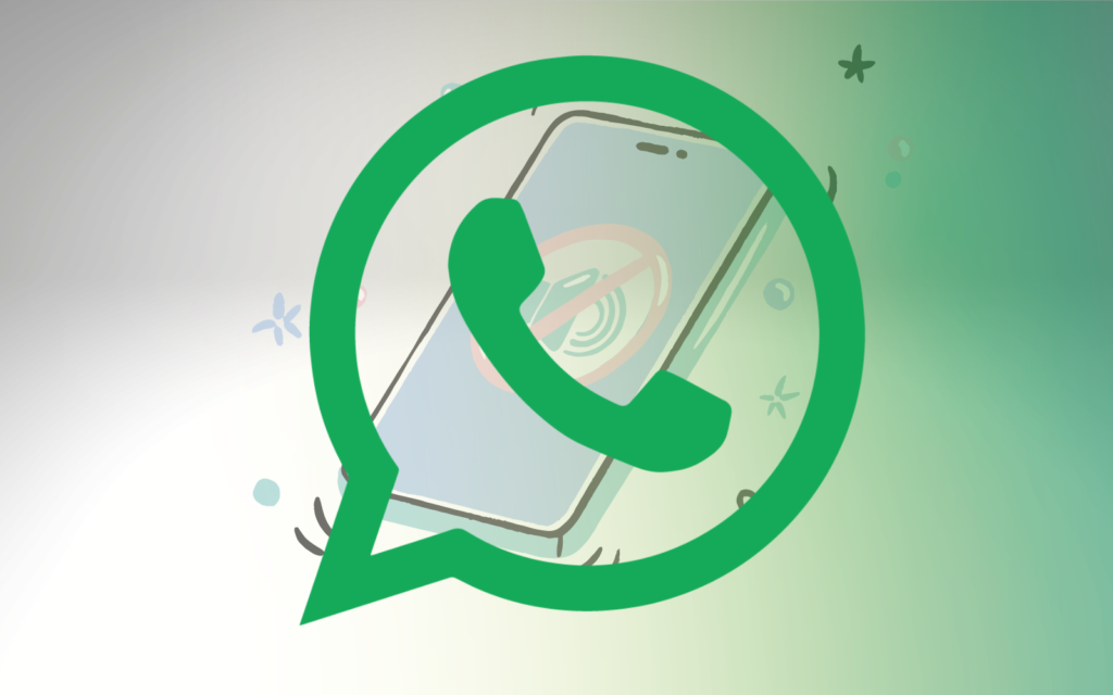 The WhatsApp logo over a generic smartphone
