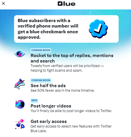 New features on Twitter Blue.