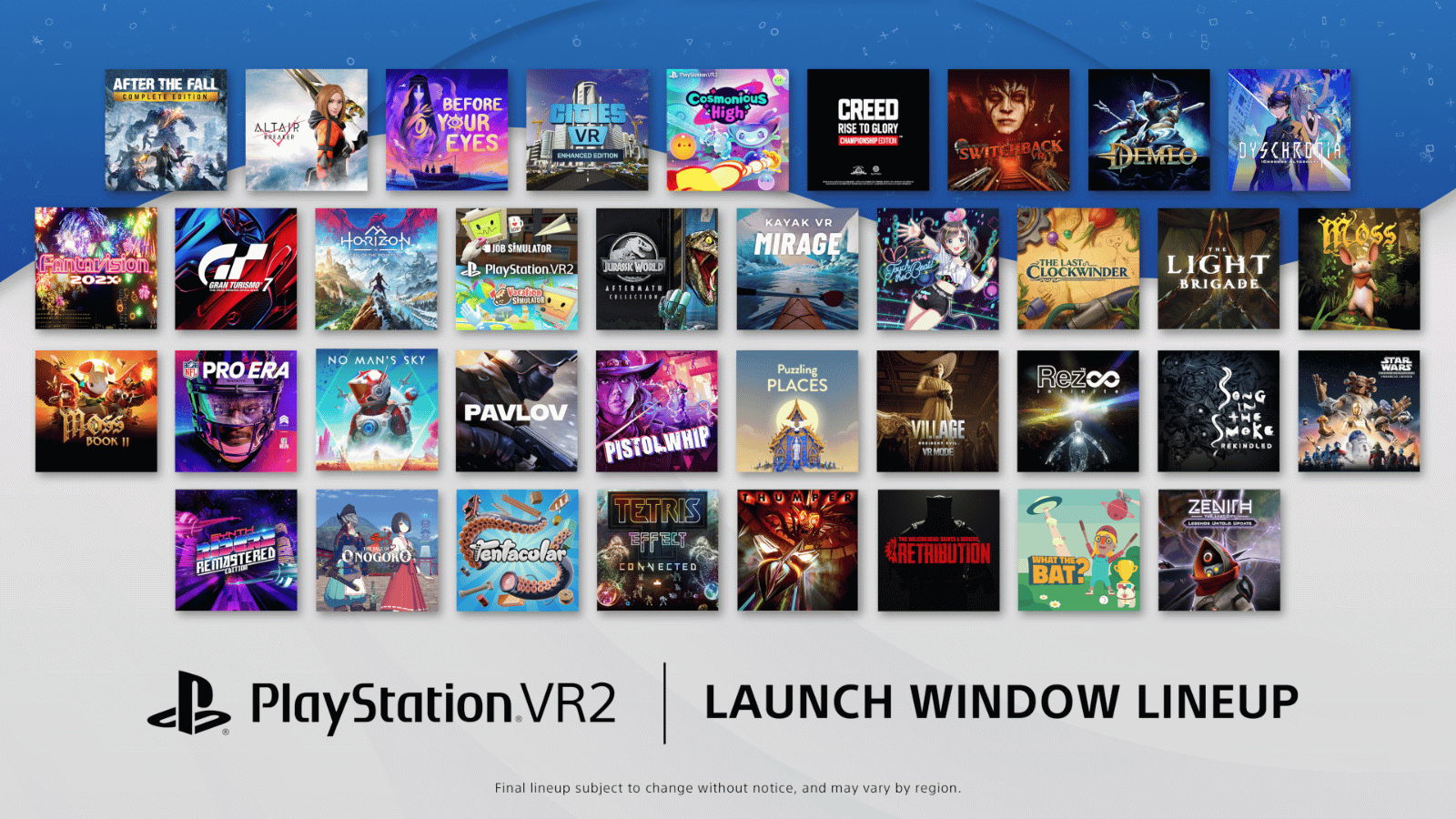 PSVR 2 Launch games