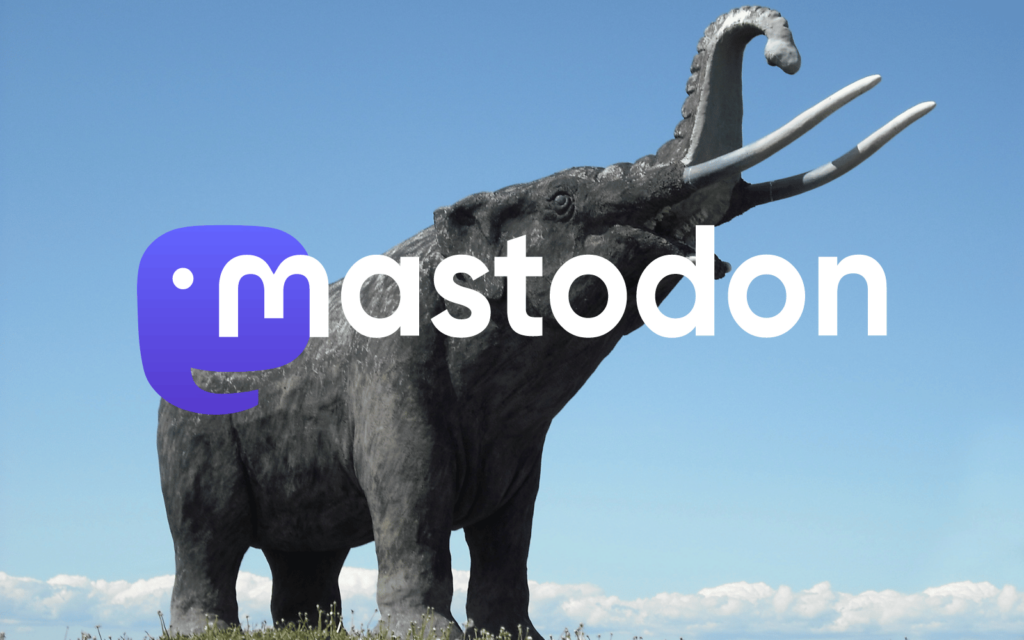 Mastodon logo over a Mastodon