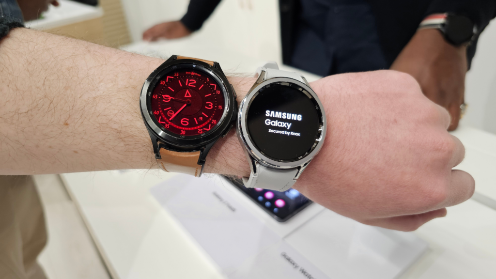 The 46mm Galaxy Watch 4 Classic (L) with the new 47mm Galaxy Watch 6 Classic (R)