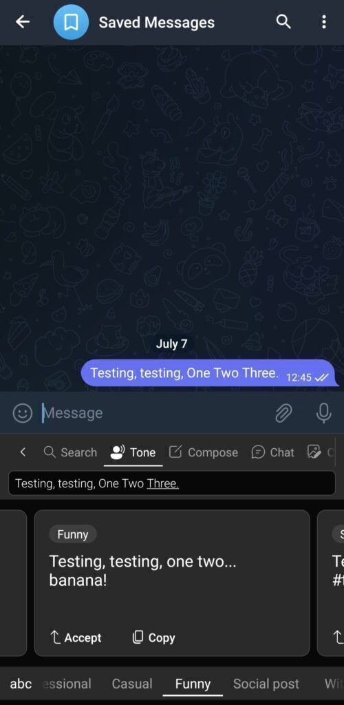 Bing Chat AI SwiftKey - Tone