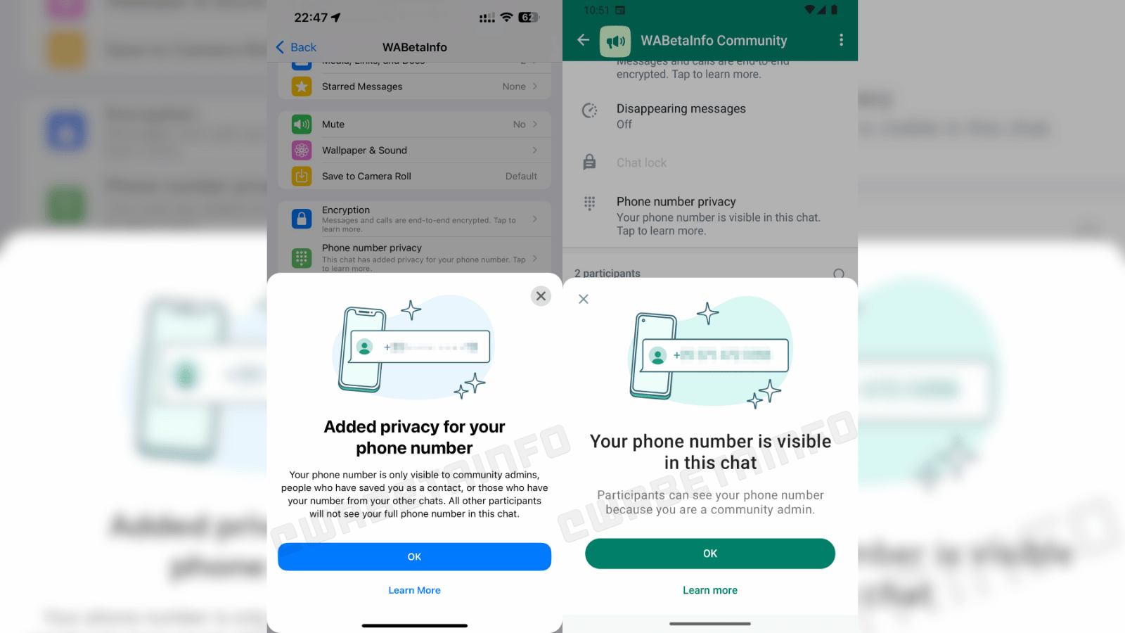 WABetaInfo "phone number privacy"