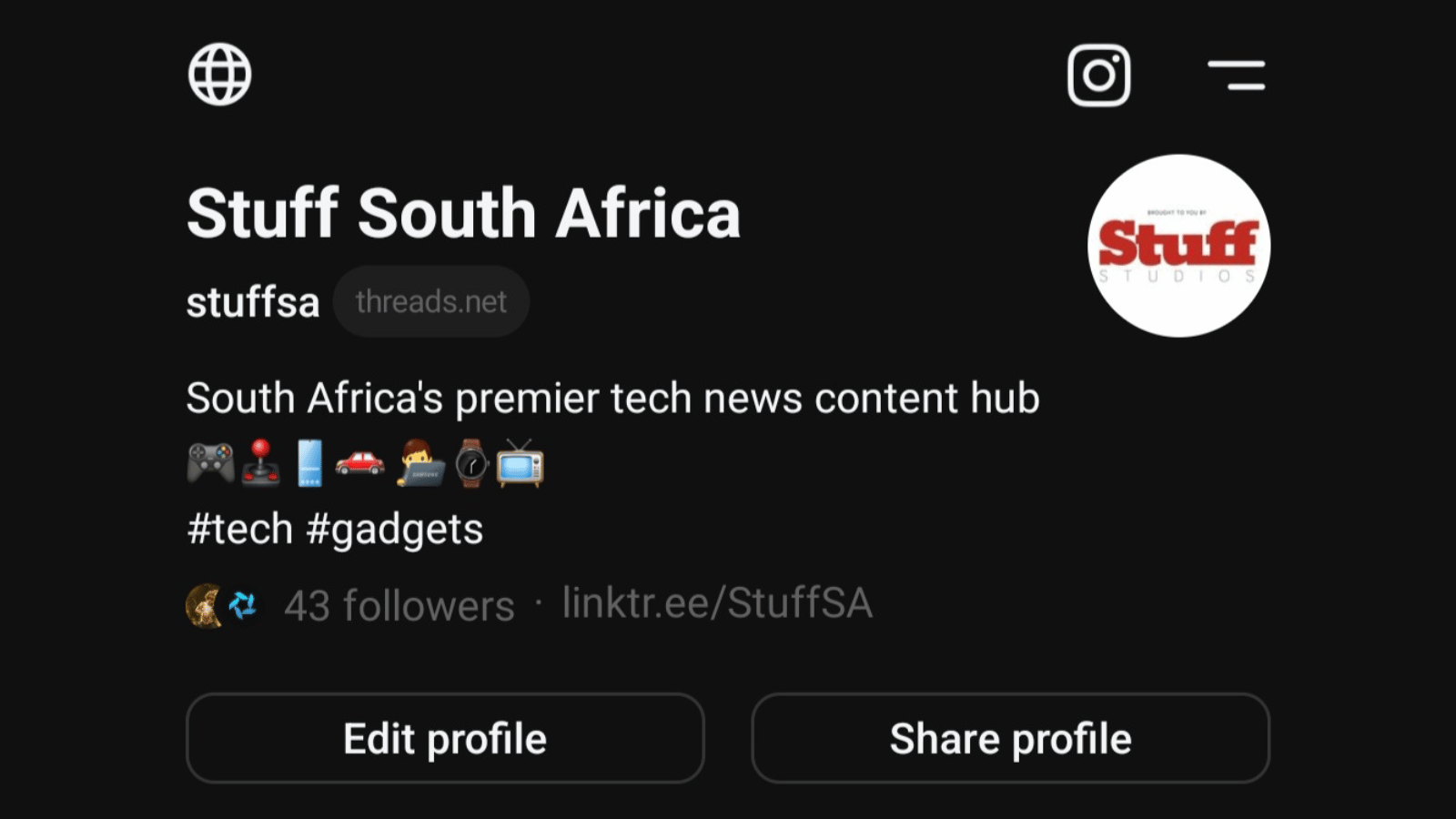Threads launch, StuffSA official account