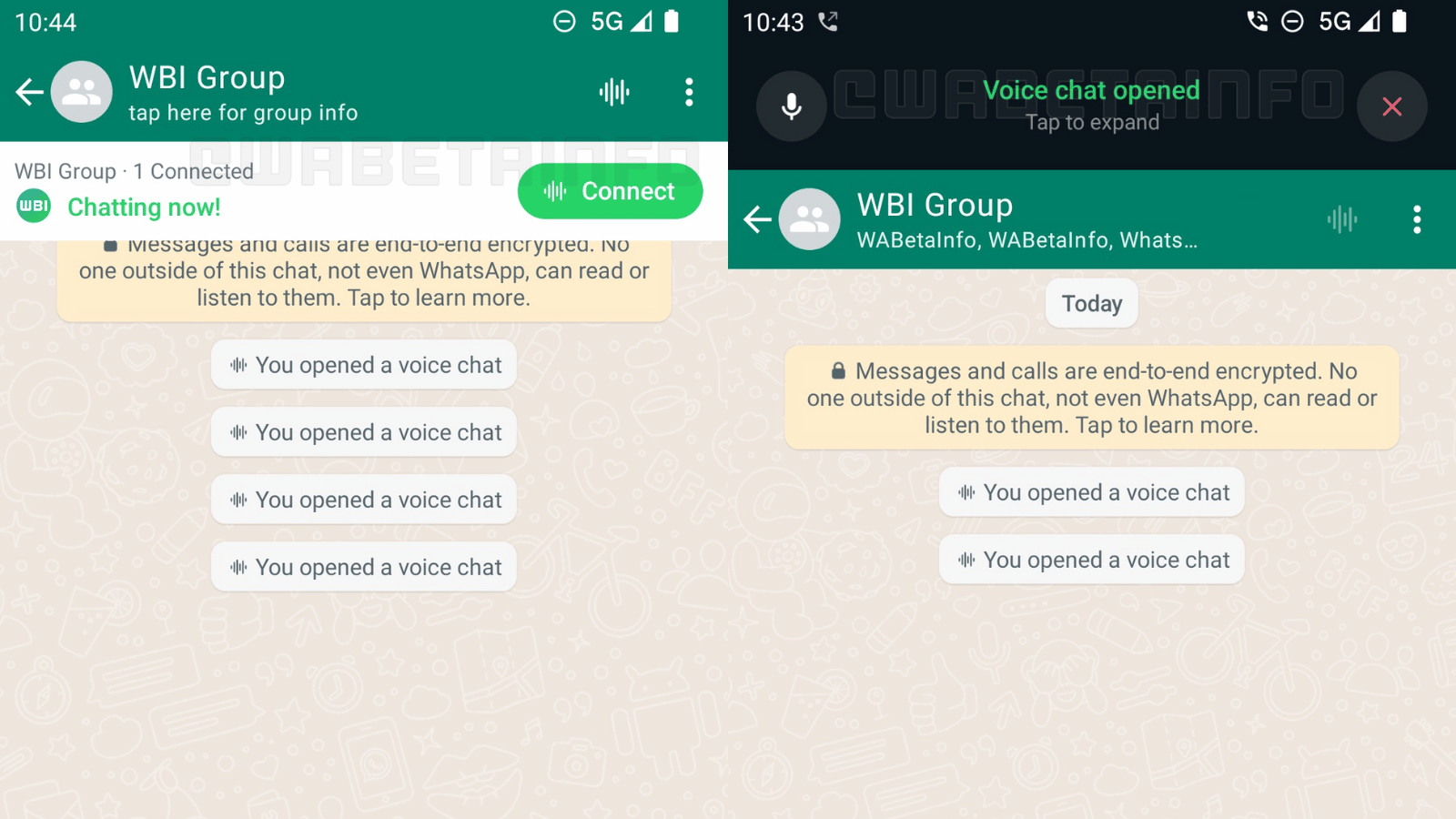 WhatsApp 'voice chats' - WABetaInfo