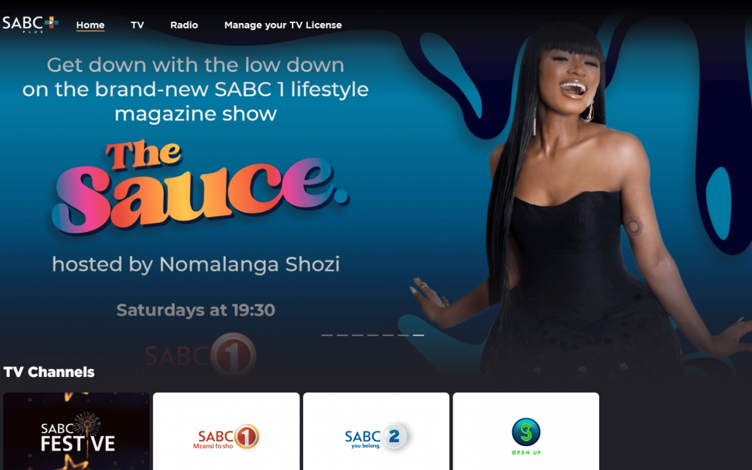 The new SABC+ website