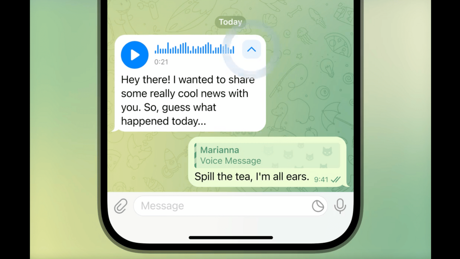Telegram transcription update (LS: Kiss)