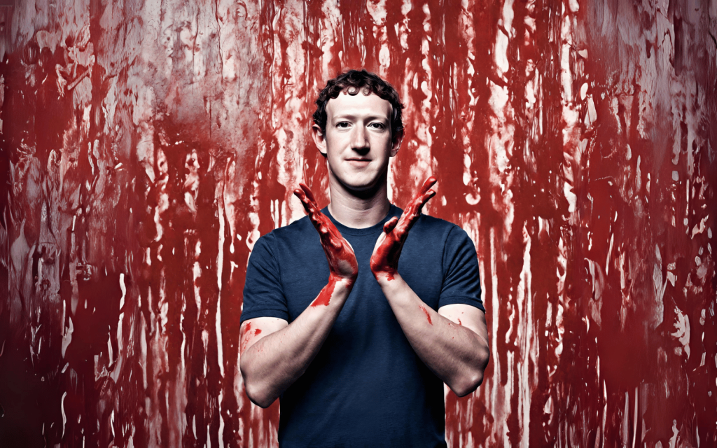Mark Zuckerberg has blood on his hands (Canva AI-generator)