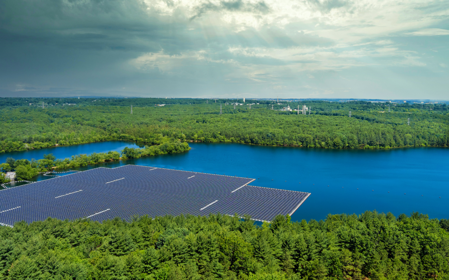 Floating solar panels