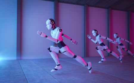 Running robots Olympics AI