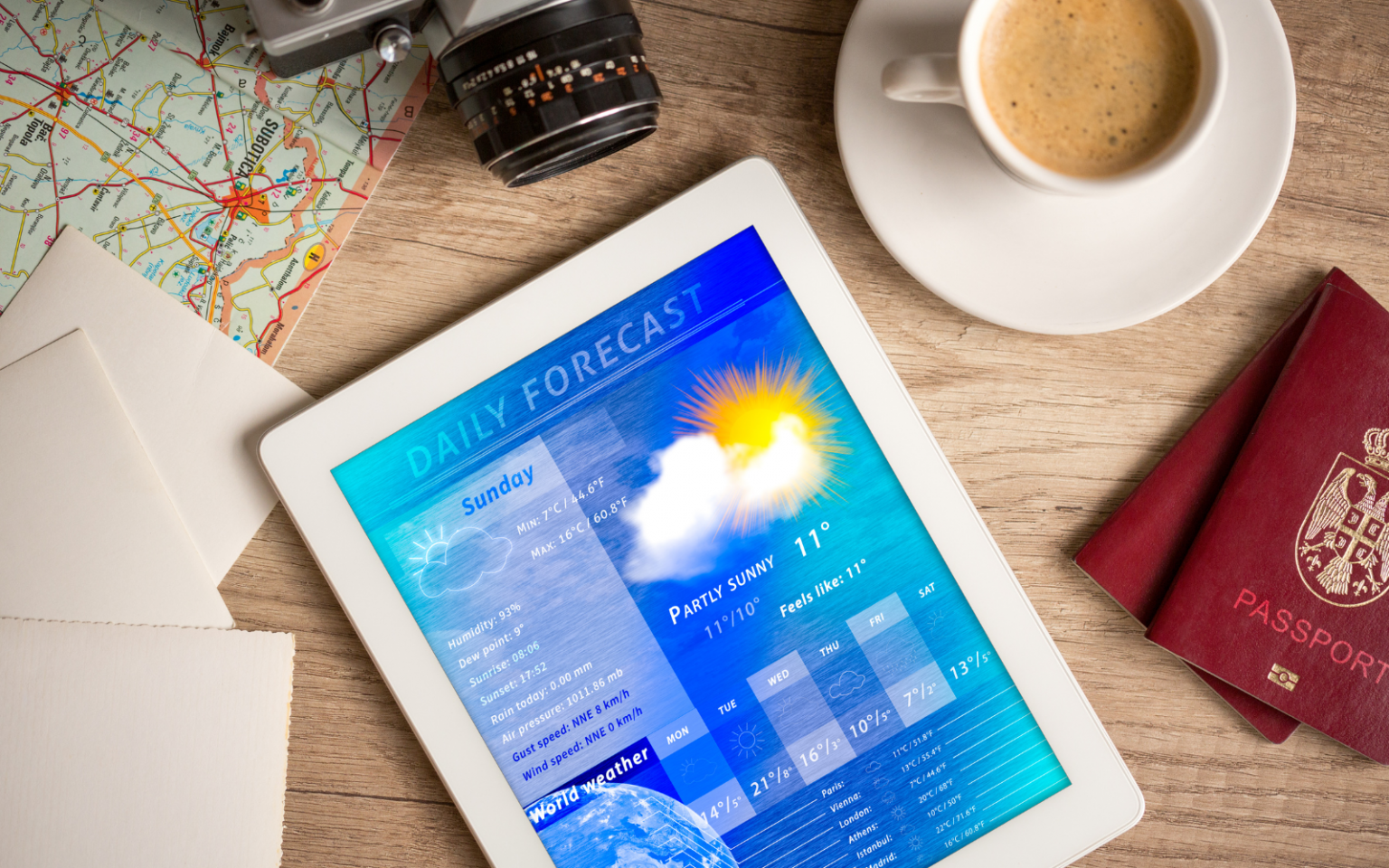 Weather forecast header (AI)