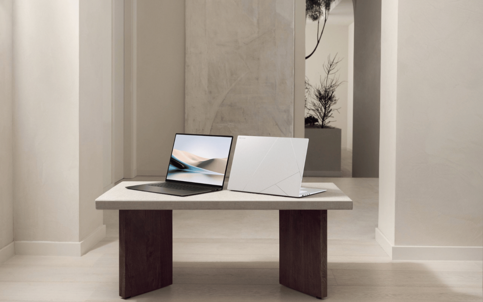 The new Asus Zenbook S 16 on a fancy table