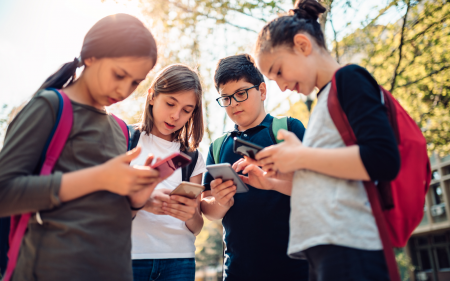 Children using internet