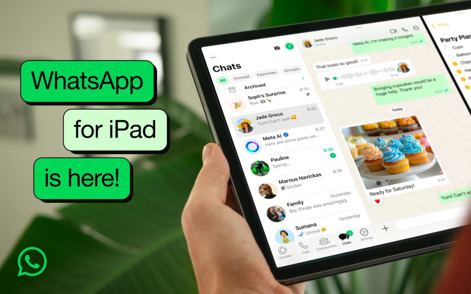 WhatsApp iPadOS header