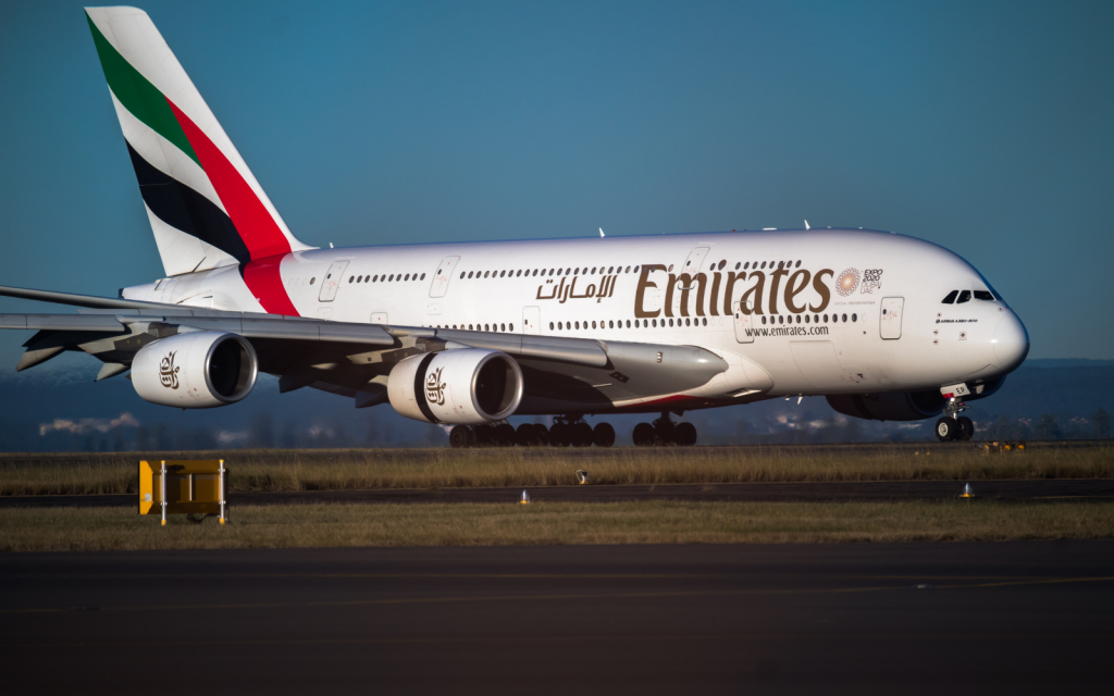 Emirates plane header