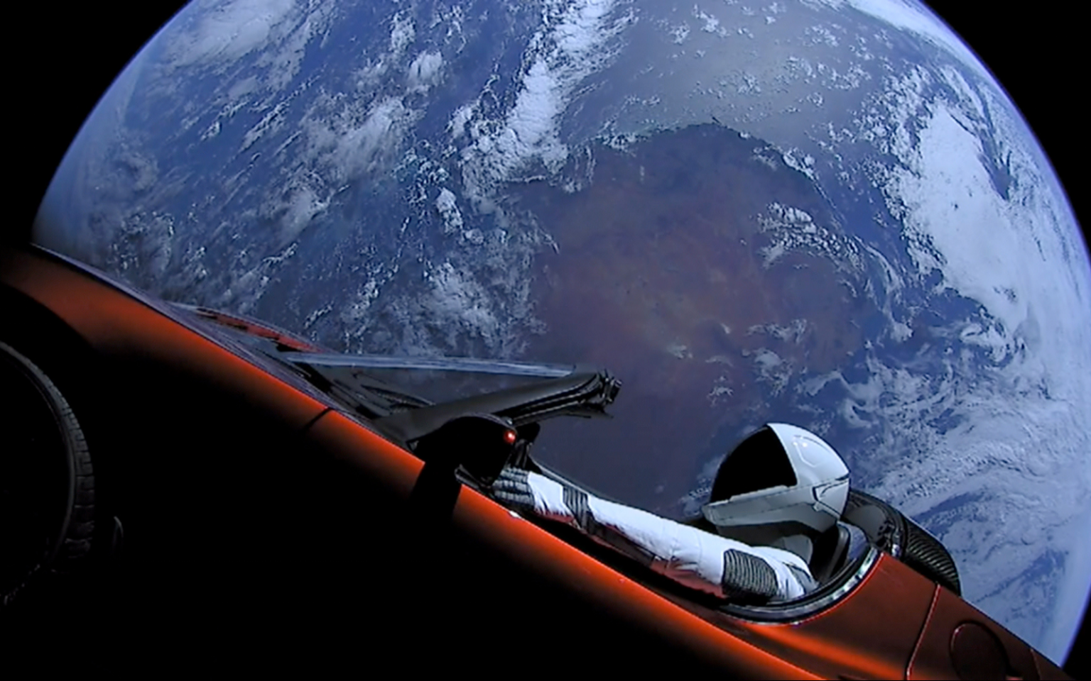Tesla Roadster in space header