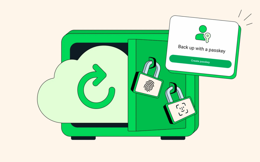 WhatsApp Passkey backup header