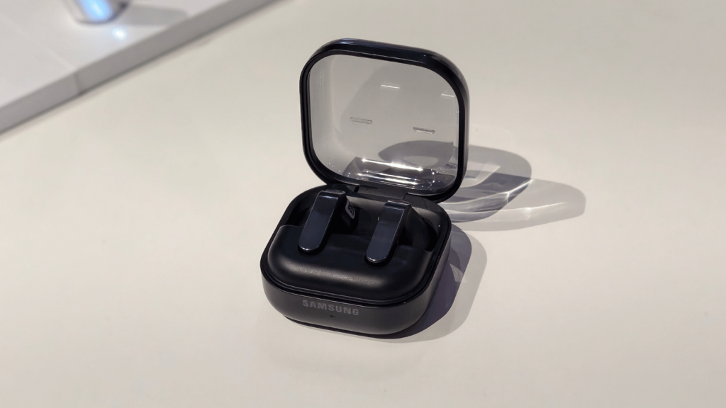 The Galaxy Buds 4 in their cradle