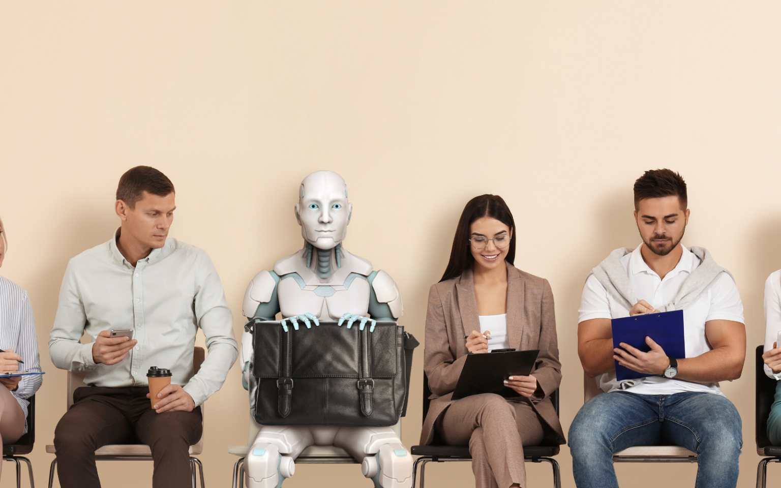 Fears about AI taking our jobs are understandable – but harmful Robot AI job interview header