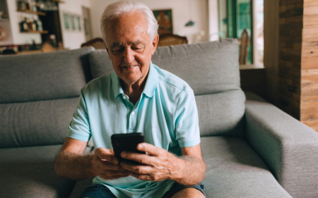 Elderly smartphone header