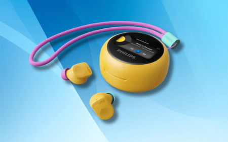 Philips’ The Buds look awfully friendly in their bright yellow display screen case Philips The Buds