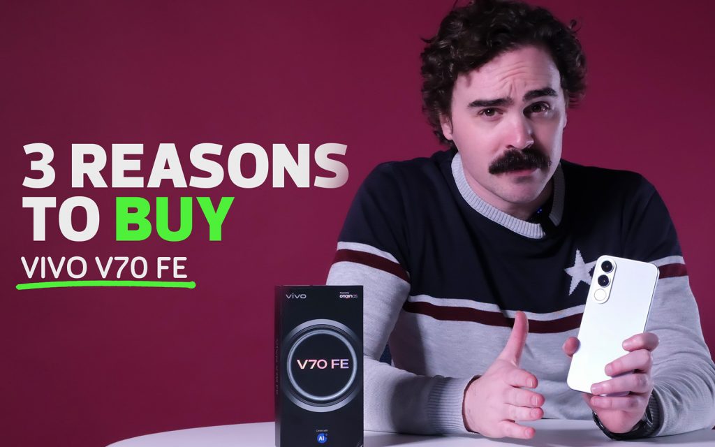 Duncan holding the Vivo V70 FE