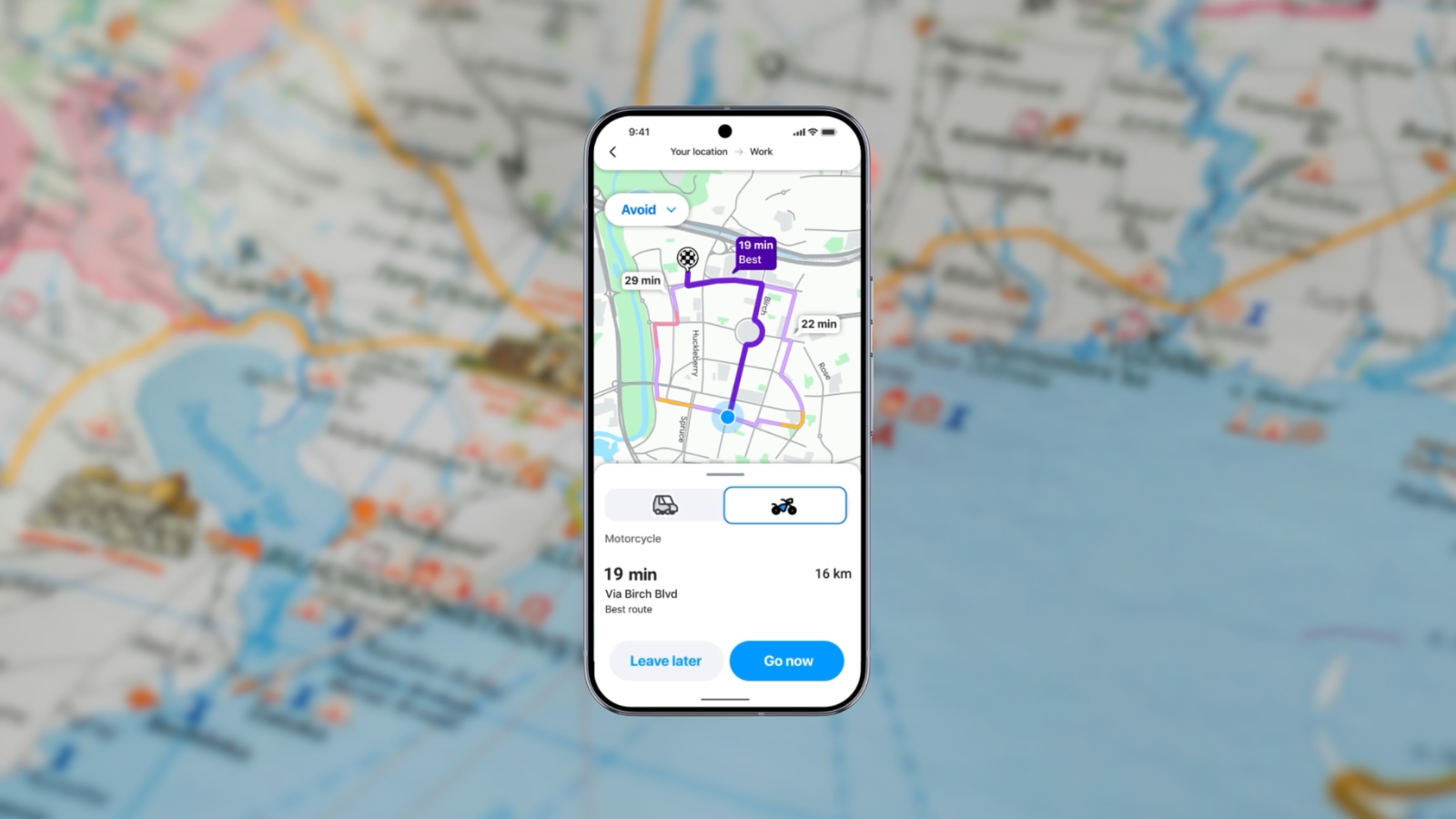 Waze Motorcycle Mode intext