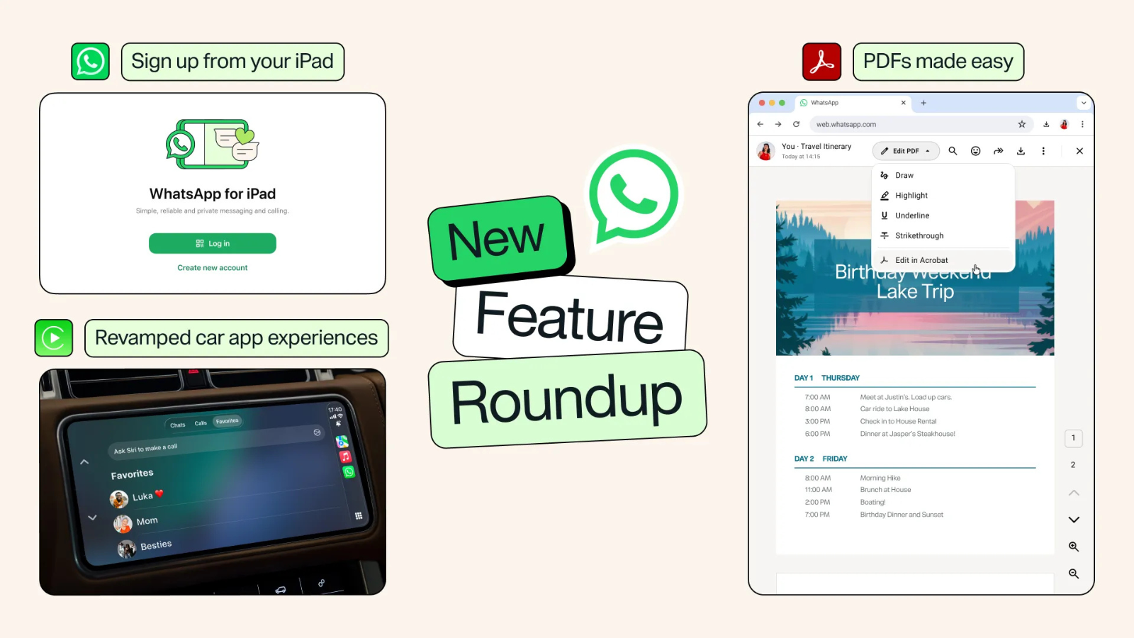 WhatsApp new features roundup intext