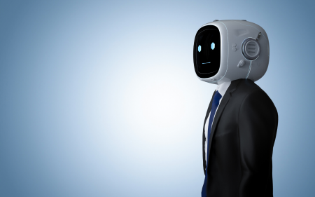 Will companies ever be run by an AI CEO? AI Robot CEO header