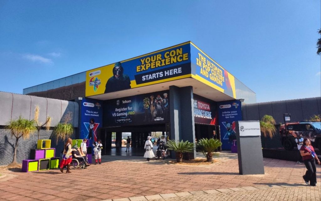 Your gaming pilgrimage at Comic Con Africa 2026 starts at Hall 6 Comic Con Africa 2026 Entrance header