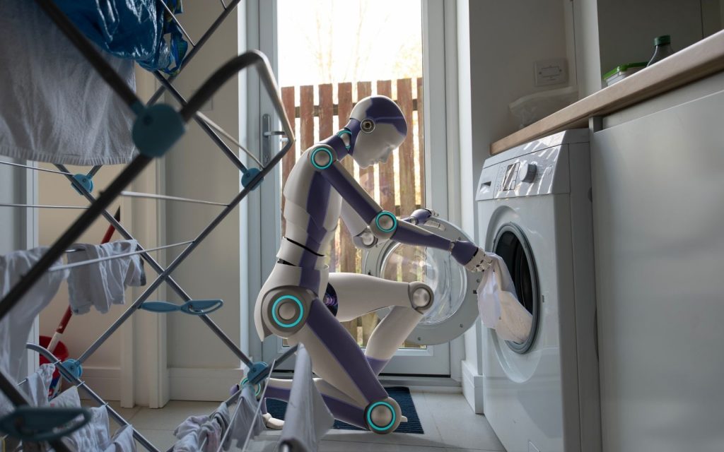 Robot laundry header